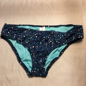 NWOT blue microdot J Crew bikini bottom szL